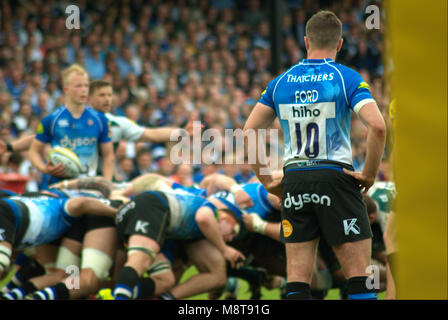 Bath Rugby en conflit avec les Leicester Tigers au Recreation Ground, baignoire, 2016, Aviva Premiership Rugby Banque D'Images