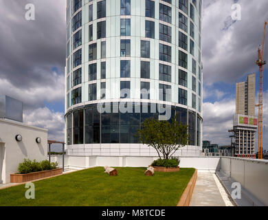 Jardin du toit inférieur. Ciel Vauxhall Gardens, Londres, Royaume-Uni. Architecte : Carey Jones Chapman Tolcher architectes, 2017. Banque D'Images