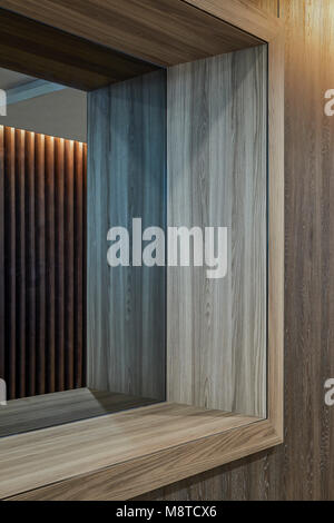 Hall d'entrée détail menuiserie. Lotus Apartments, Sydney, Australie. Architecte : Nettleton tribu, 2017. Banque D'Images