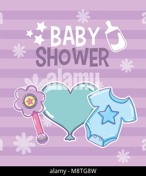 Carte de douche de bébé Illustration de Vecteur