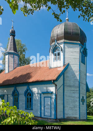 L'Est de l'église orthodoxe en Wojnowo village. Warmian-Masurian province, la Pologne, l'Europe. Banque D'Images