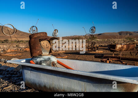 Un chiffre dans une baignoire moulé à la rivière Tsauchab camp Banque D'Images