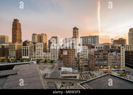 Vue sur le centre-ville de Detroit, États-Unis d'en haut Banque D'Images