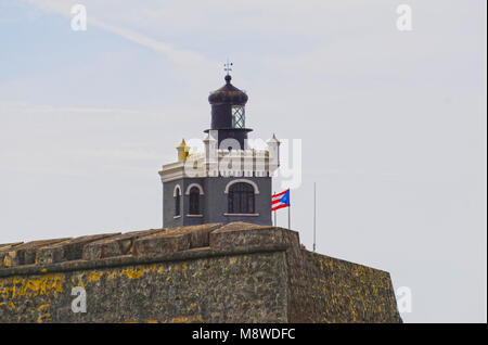 Le mur de fort San Cristobal à San Juan, Puerto Rico Banque D'Images