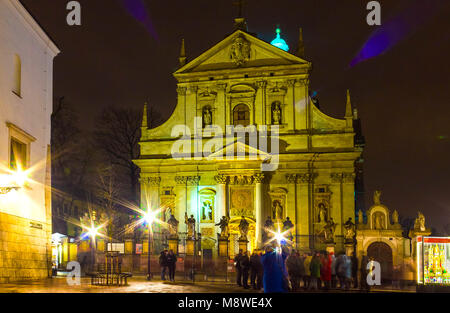 Cracovie, Pologne - 29 décembre 2017 : façade d'église baroque de saint Pierre et Paul à Cracovie, Pologne Banque D'Images