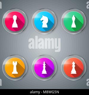 Jeu d'échecs, l'icône de couleur. Illustration de Vecteur