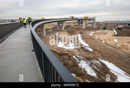 20 mars 2018, l'Allemagne, Frankfurt am Main : Le rampe pour la sortie du nouveau Terminal 3. Photo : Frank Rumpenhorst/dpa Banque D'Images