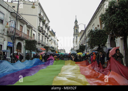 Naples, Italie. Mar 21, 2018. Naples, Pompéi - Scafati, XXIII Jour de la mémoire et de l'engagement à la mémoire des victimes innocentes des mafias, 1re journée nationale. Sur la photo : la terre, les sillons de la vérité et de la Justice. Agence Photo crédit : indépendante/Alamy Live News Banque D'Images