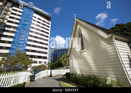 L'image contrastée de deux bâtiments à Wellington, Nouvelle-Zélande Banque D'Images