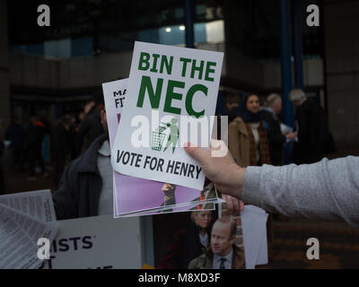 Assemblée générale d'urgence de l'UKIP de décider si les membres du parti seront de nouveau Henry Bolton en tant que chef de parti ou d'approuver le vote de défiance du Conseil exécutif national. Avec : Atmosphère, voir Où : Birmingham, England, United Kingdom Quand : 17 Feb 2018 Credit : Wheatley/WENN Banque D'Images