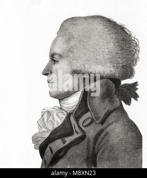 Maximilien François Marie Isidore de Robespierre, 1758 - 1794. Avocat, homme politique français et leader Jacobin pendant la Révolution française. L'histoire de Hutchinson de l'ONU, publié 1915 Banque D'Images