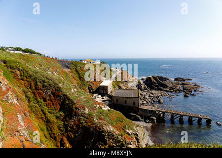 L'ancienne station de sauvetage de lézard Lizard Point, fait une attraction touristique préservée parfaite et un bon endroit pour bird watcher (twitchers) Banque D'Images