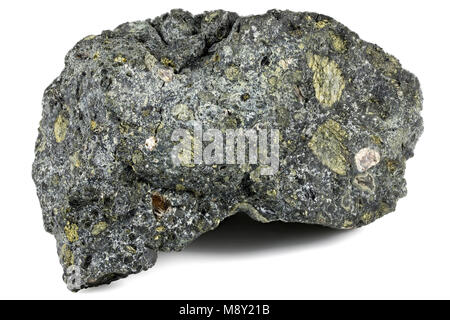 Roulement diamants Kimberlite bruts naturels de l'Afrique du Sud, isolé sur fond blanc Banque D'Images