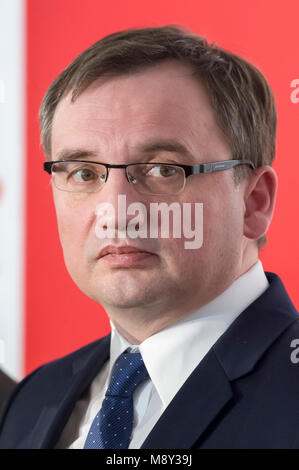 Zbigniew Ziobro, Ministre de la Justice et Procureur général de la République de Pologne à Gdansk, Pologne. 16 mars 2018 © Wojciech Strozyk / UNE Banque D'Images