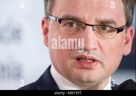 Zbigniew Ziobro, Ministre de la Justice et Procureur général de la République de Pologne à Gdansk, Pologne. 16 mars 2018 © Wojciech Strozyk / UNE Banque D'Images