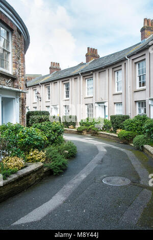 Le quartier historique de Walsingham Place dans le centre-ville de Truro Cornwall. Banque D'Images