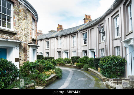 Le quartier historique de Walsingham Place dans le centre-ville de Truro Cornwall. Banque D'Images