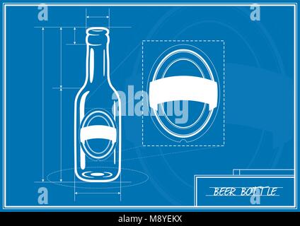 Plan directeur de Beer Bottle Illustration de Vecteur