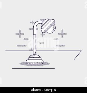 Lampe de bureau icône sur fond blanc, croquis design vector illustration Illustration de Vecteur