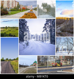 Collage avec des routes Banque D'Images