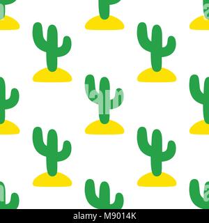 Un motif décoratif avec style mignon cactus. Illustration de Vecteur