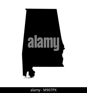 La carte de l'état américain de l'Alabama Illustration de Vecteur