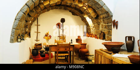 Cuisine traditionnelle dans le Nordeste musée. São Miguel, Açores, Portugal Banque D'Images