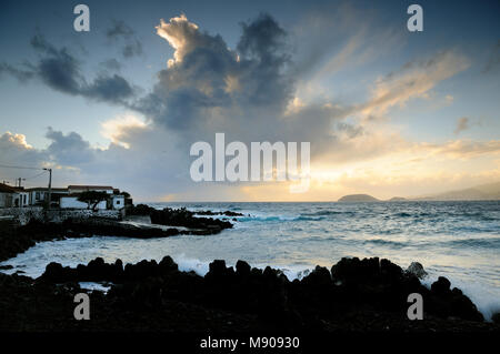 Port de Areia Larga, Pico. Açores, Portugal Banque D'Images