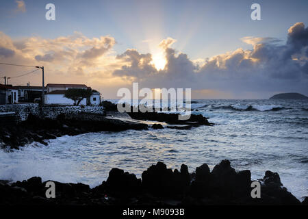 Port de Areia Larga, Pico. Açores, Portugal Banque D'Images