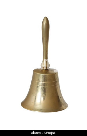 Ancienne cloche en laiton isolé sur fond blanc avec clipping path Banque D'Images