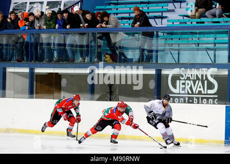 Le hockey sur glace. Équipe de hockey. HC Mont-Blanc. Banque D'Images