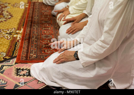 Alawiya sufi musulmans priant sur Laylat Al-Qadr festival. Drancy, Seine-Saint-Denis. Banque D'Images