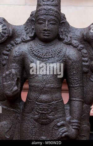 Musée national de l'Inde, Delhi. Vishnu. 12ème siècle A.D., Chola de l'Inde du Sud. Pierre de granit. Détail. L'Inde. Banque D'Images