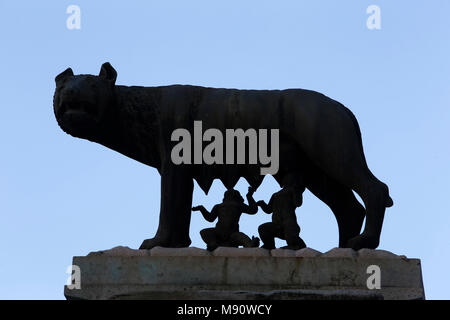 Statue de la Louve Capitoline en dehors du musée, Rome. L'Italie. Banque D'Images