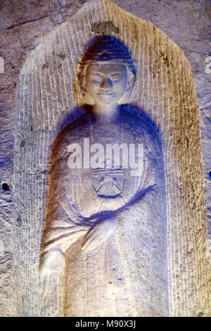 Grotte Tam Thanh. Thien Thanh pagode taoïste. Sculpture de Bouddha. Lang Son. Le Vietnam. Banque D'Images