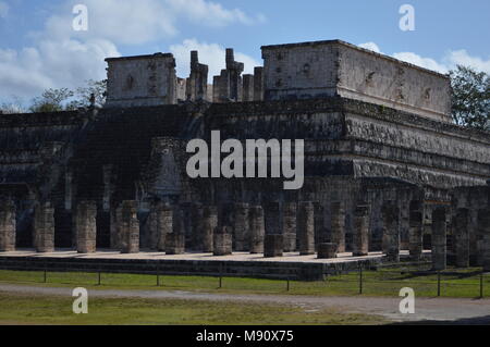 Temple des Guerriers de Chichen Itza, Mexique Banque D'Images