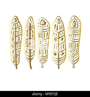 Vintage Feather vector set Illustration de Vecteur