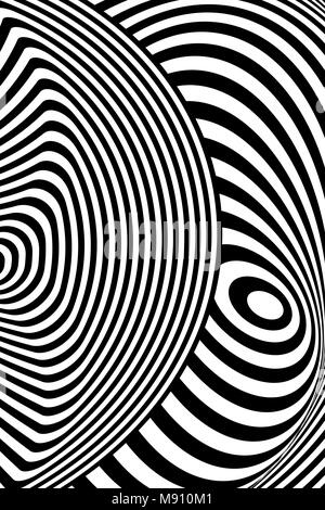 Noir blanc 3d illusion distorsion Illustration de Vecteur
