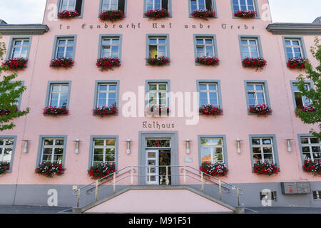 Façade rose de l'hôtel de ville de Soest, Allemagne Banque D'Images
