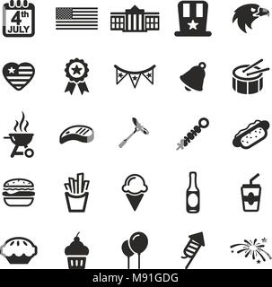 Icônes du 4 juillet Illustration de Vecteur