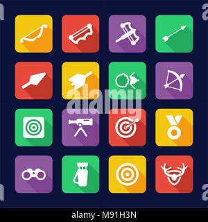 Design plat, tir à l'Icons Illustration de Vecteur