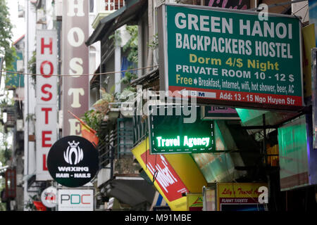 Backpackers Hostel. Hanoi. Le Vietnam. Banque D'Images