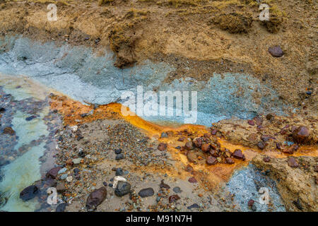 Les dépôts de silice, zone géothermique, Reykjanes Peninsula, Iceland Banque D'Images