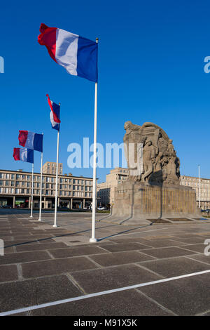 Monument commémoratif de guerre. Place du Général de Gaulle, Le Havre, Seine-Maritime, Normandie, France Banque D'Images