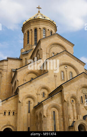 Tsminda Sameba Cathedral (la cathédrale Holy Trinity), Tbilissi, Géorgie Banque D'Images