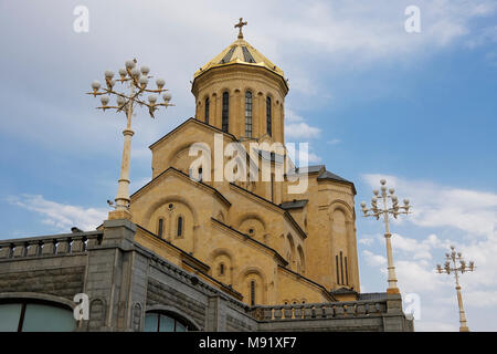 Tsminda Sameba Cathedral (la cathédrale Holy Trinity), Tbilissi, Géorgie Banque D'Images