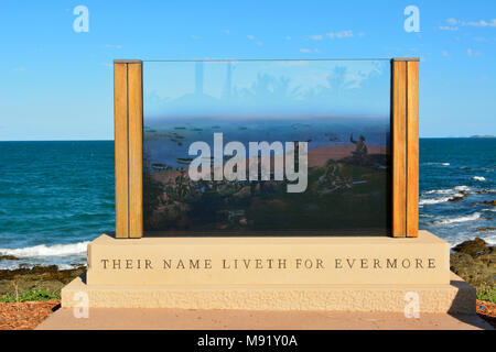 Emu Park, Queensland, Australie - 27 décembre 2017. Leur nom est vivant pour toujours à l'Anzac Memorial beach front dans l'UEM Park, Queensland, Australie, Banque D'Images