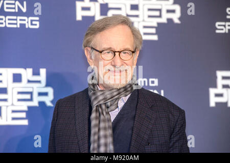 Rome, Italie. 21 mars 2018. Steven Spielberg participant à la photocall de joueur prêt à un hôtel de Russie à Rome, Italie. Crédit. Silvia Gerbino/Alamy Live News Banque D'Images