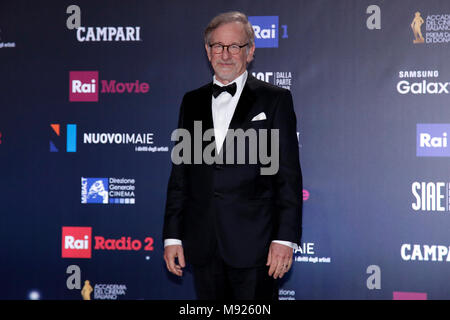 Rome, Italie. 21 mars, 2018. Steven Spielberg Roma 21/03/2018. Prix David di Donatello 2018 du 21 mars 2018 Rome. Cérémonie de remise des prix David di Donatello en 2018. Foto Samantha Zucchi Insidefoto insidefoto Crédit : srl/Alamy Live News Banque D'Images