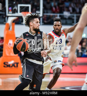 Allemagne, Bamberg, Brose Arena - 15 mars 2018- Basket-ball, de l'Euroleague - Brose Bamberg par rapport à l'Anadolu Efes Istanbul Banque D'Images